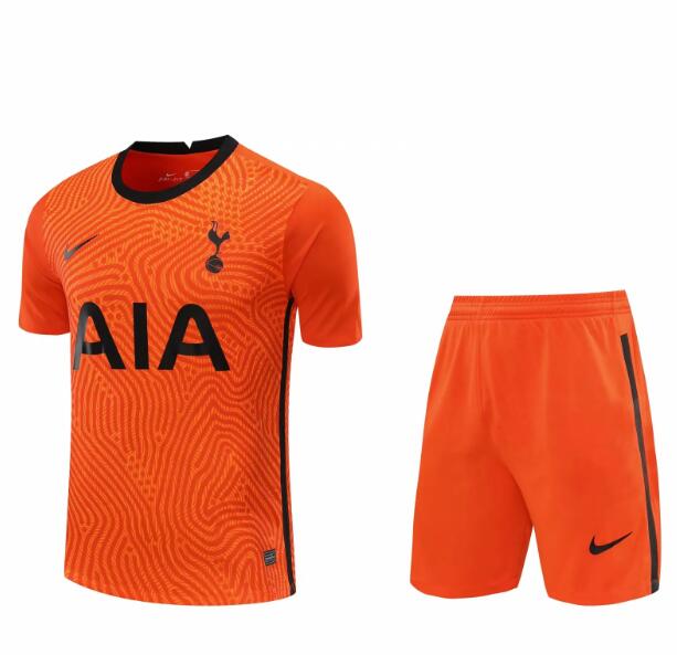 Tottenham Hotspur Goalkeeper Orange Soccer Jersey Kits (Shirt+Shorts) 2020/21